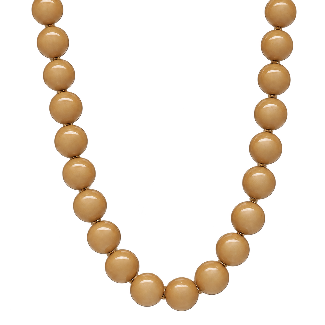 Taupe Knotted Glass Bead Necklace