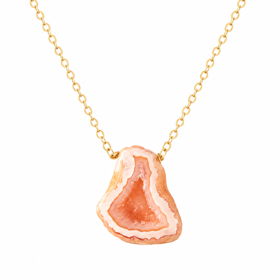 Coral Mini Agate Festoon Necklace