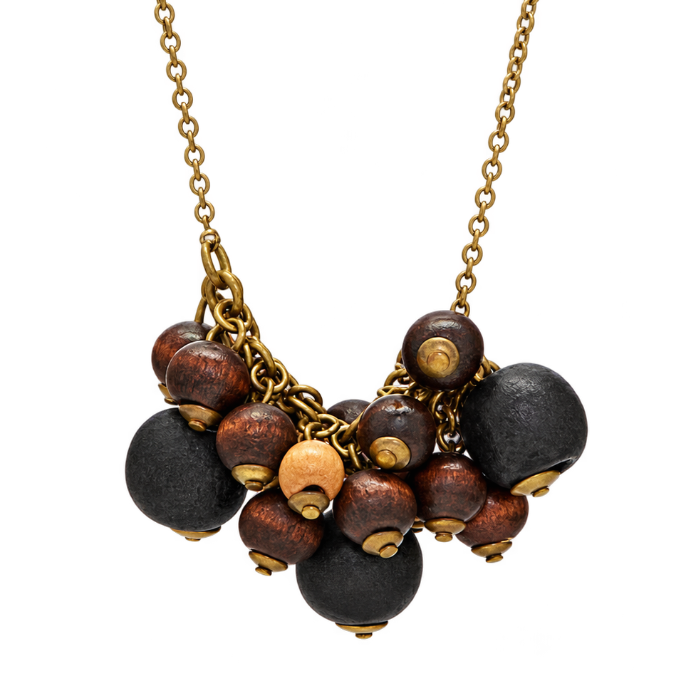 Wood Chunky Bauble Necklace