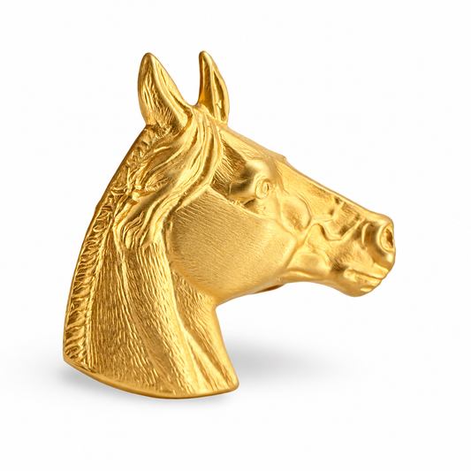 Small Horsehead Ring — approved Western Matte Gold matte gold product photo — small-horsehead-ring-matte-gold