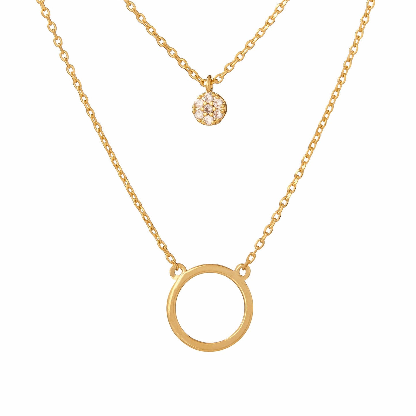 Stacked Circle and Mini Pave Charm