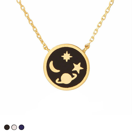 Enamel Galaxy Necklace (White)