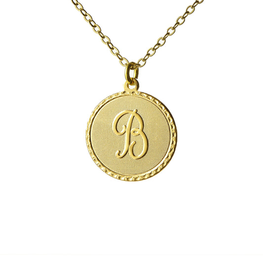 Vintage Monogram Coin Necklace