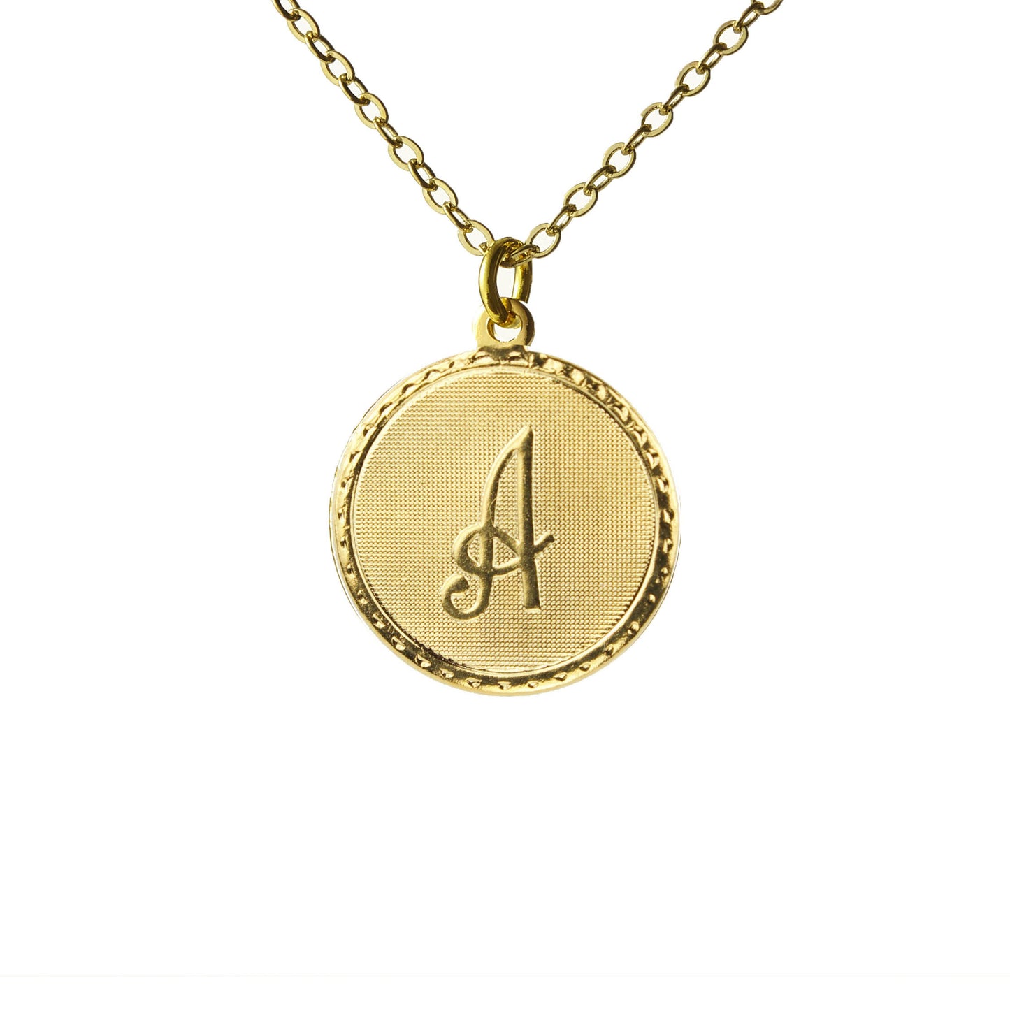 Vintage Monogram Coin Necklace