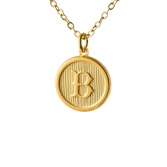 Typewriter Monogram Gold Alphabet Necklace