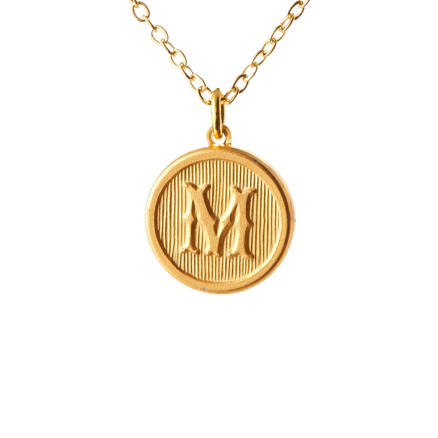 Typewriter Monogram Gold Alphabet Necklace