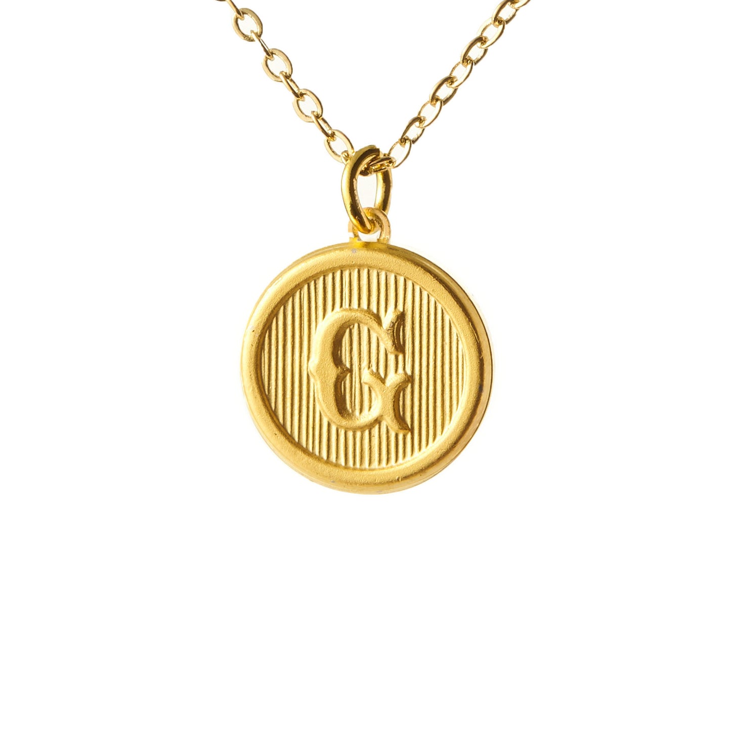 Typewriter Monogram Gold Alphabet Necklace