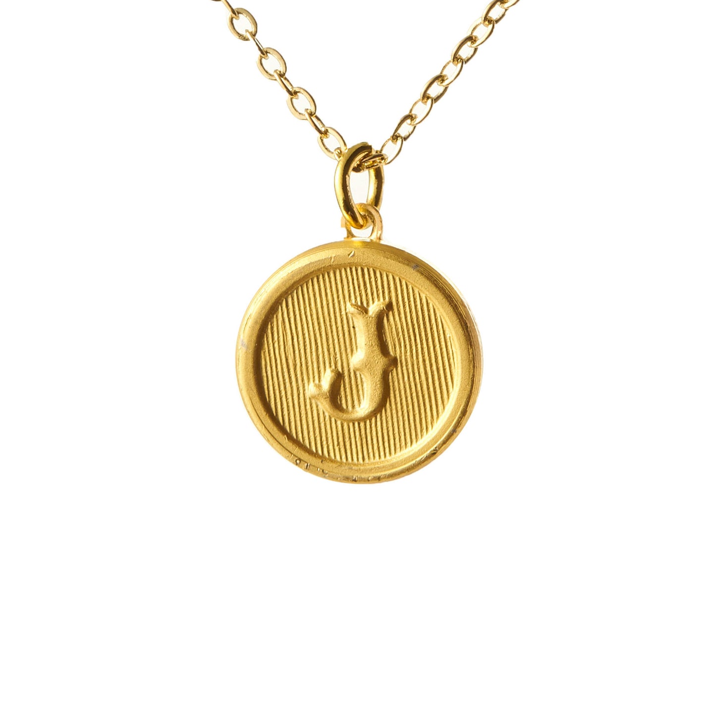 Typewriter Monogram Gold Alphabet Necklace