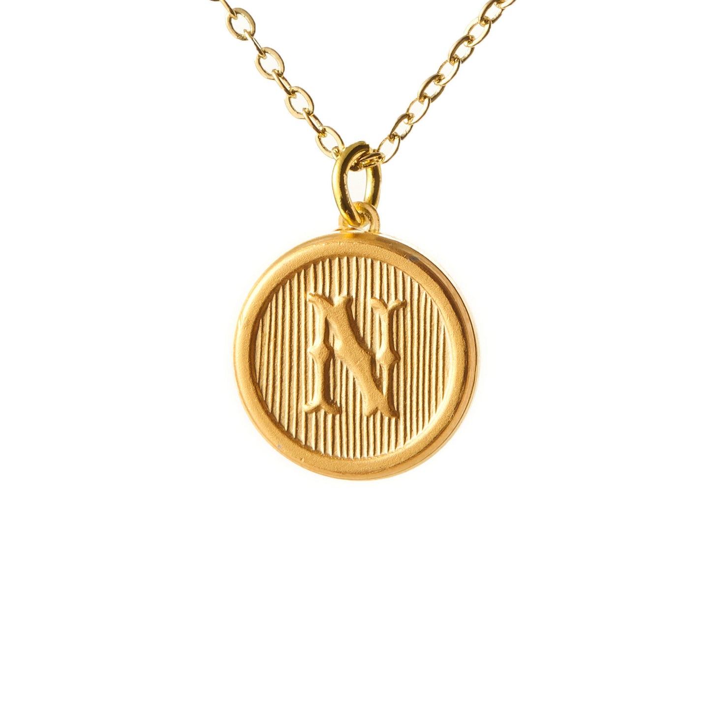 Typewriter Monogram Gold Alphabet Necklace