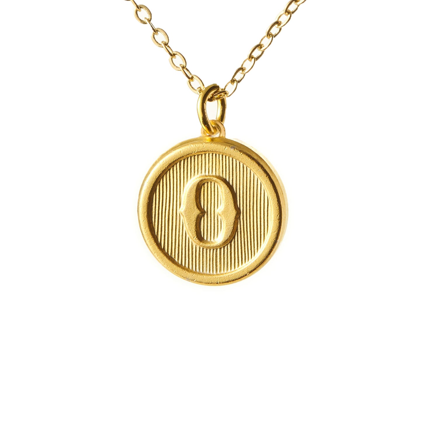 Typewriter Monogram Gold Alphabet Necklace