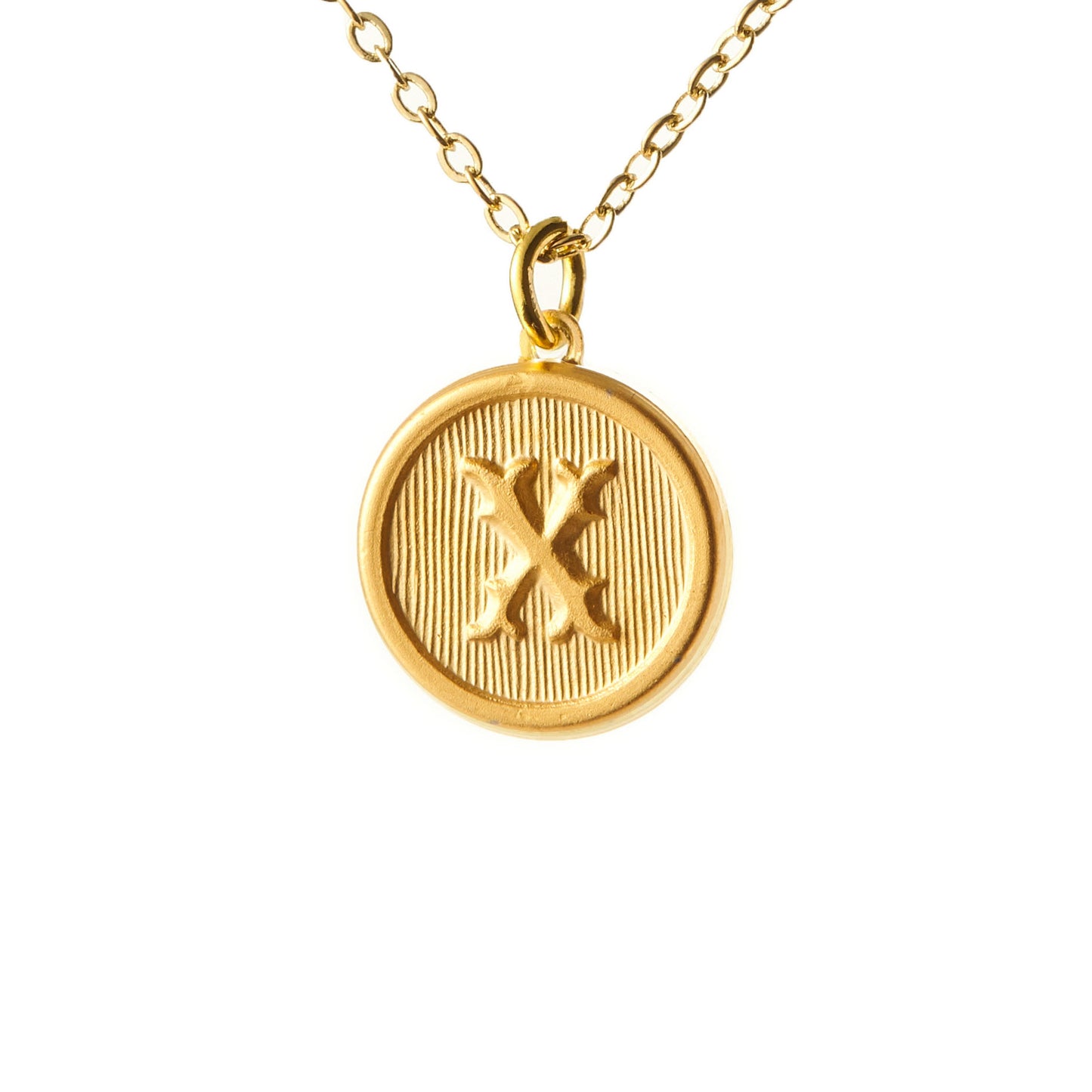 Typewriter Monogram Gold Alphabet Necklace