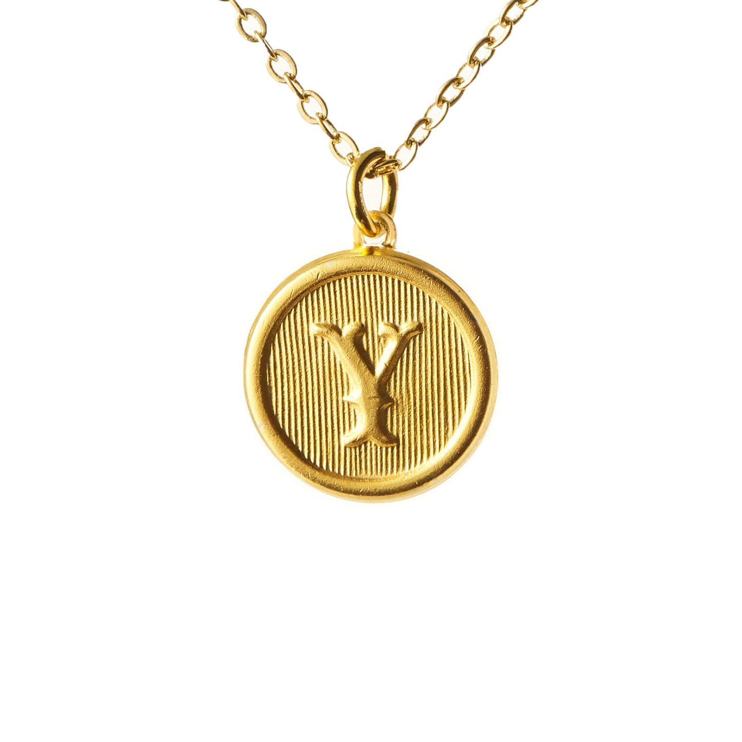 Typewriter Monogram Gold Alphabet Necklace