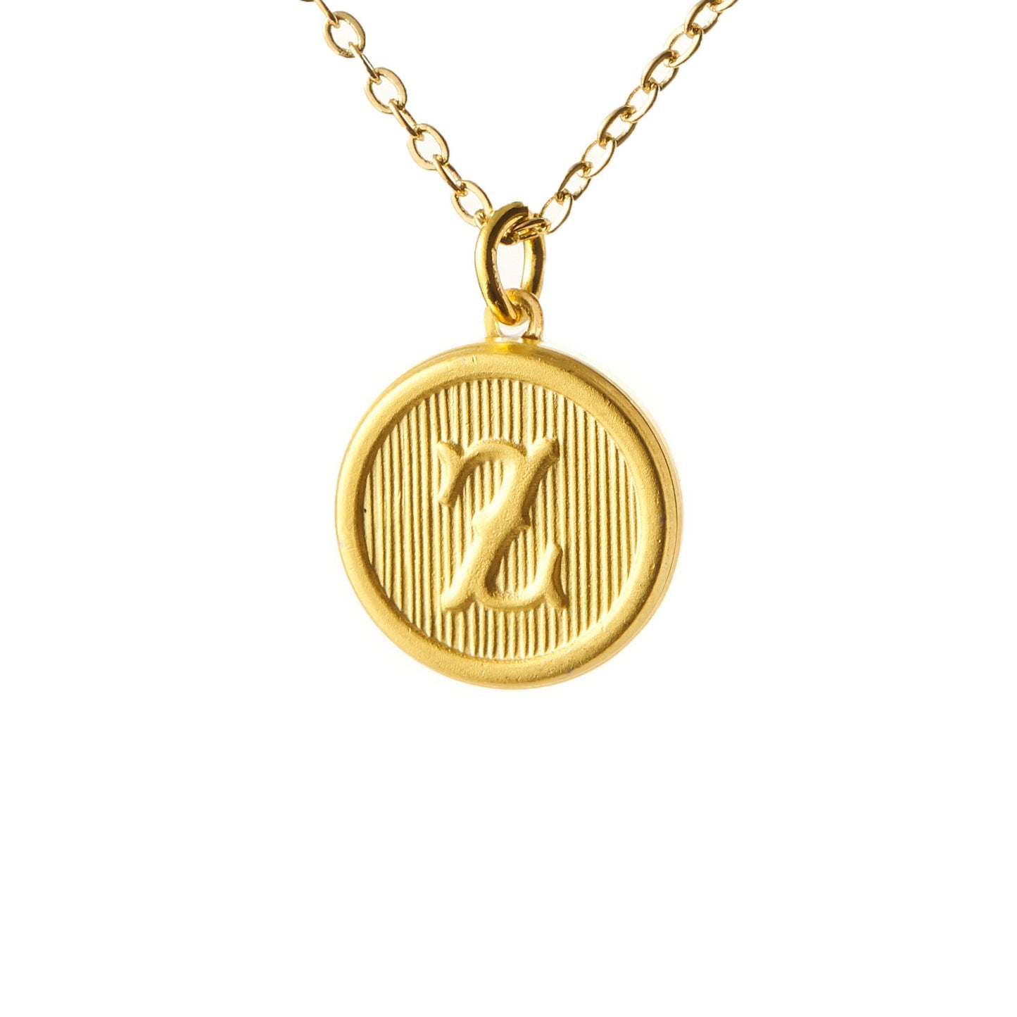 Typewriter Monogram Gold Alphabet Necklace