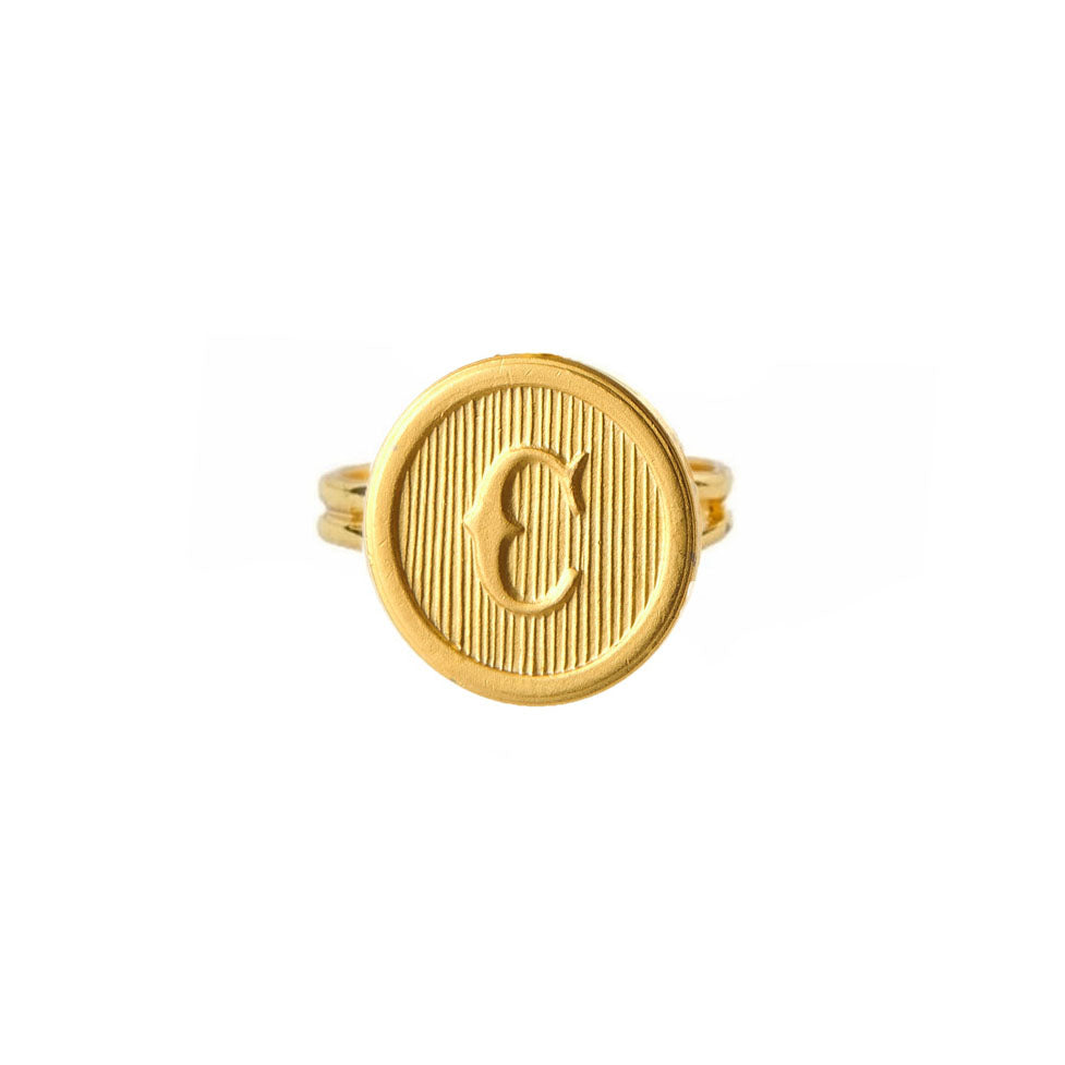 Typewriter Monogram Alphabet Ring
