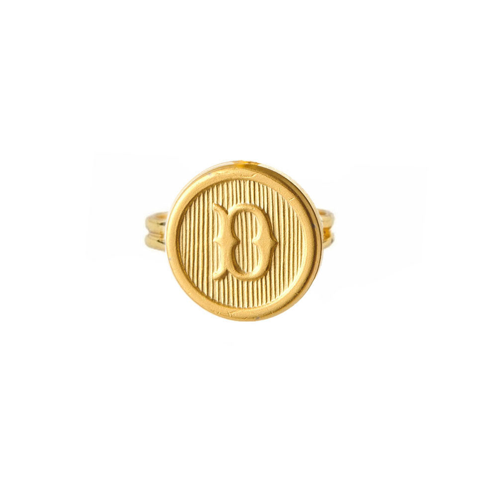 Typewriter Monogram Alphabet Ring