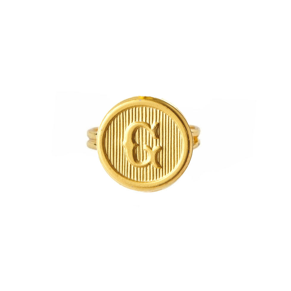 Typewriter Monogram Alphabet Ring