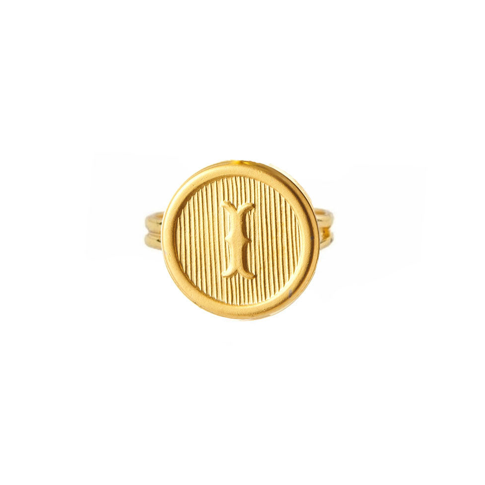 Typewriter Monogram Alphabet Ring