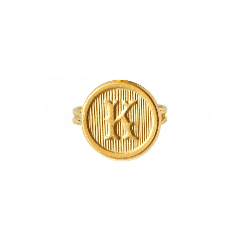 Typewriter Monogram Alphabet Ring