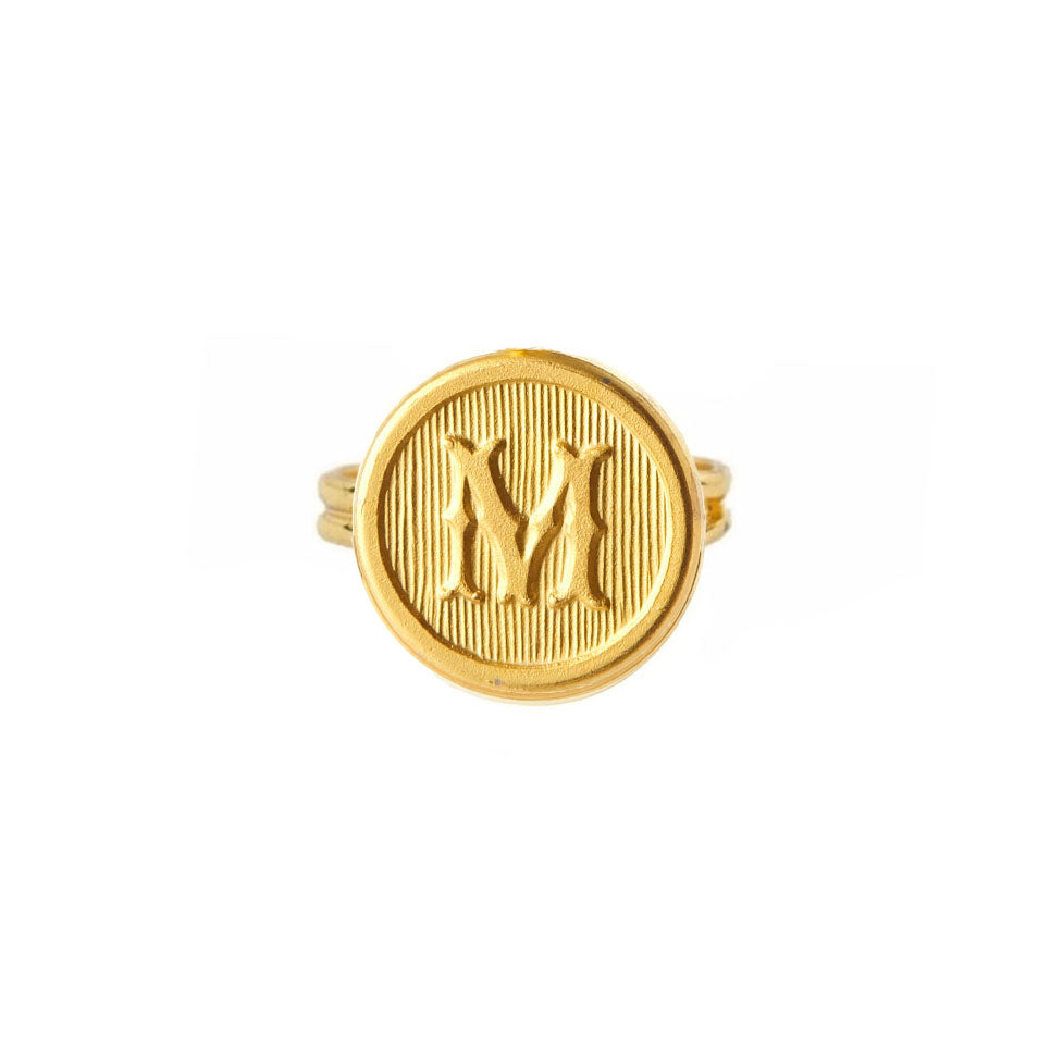 Typewriter Monogram Alphabet Ring