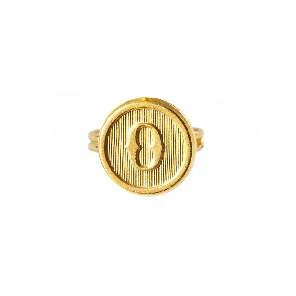 Typewriter Monogram Alphabet Ring