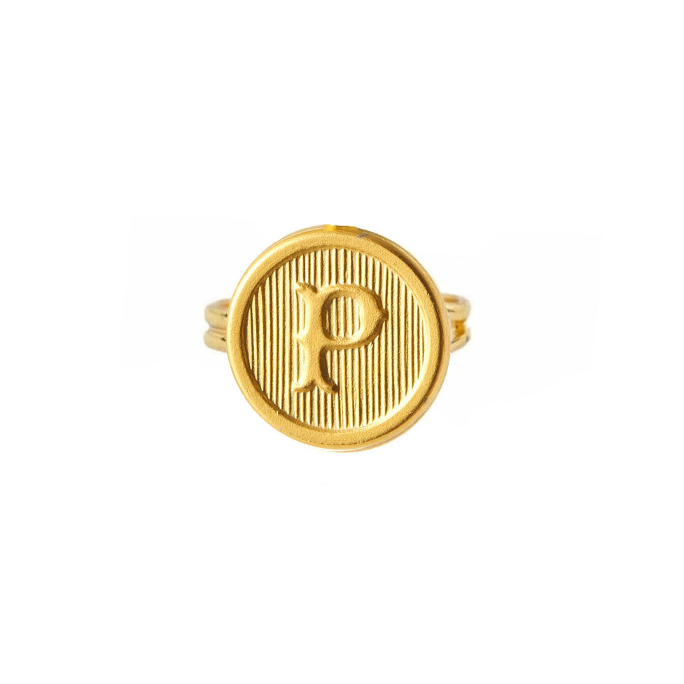 Typewriter Monogram Alphabet Ring