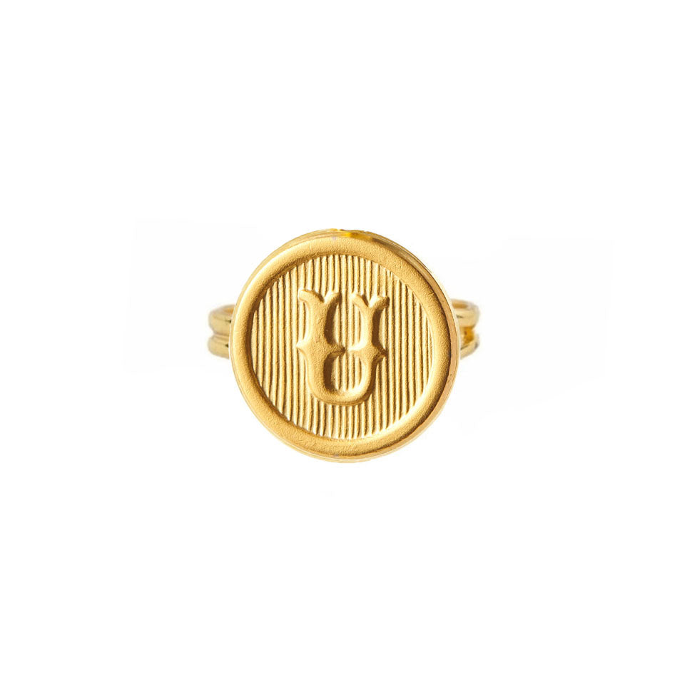Typewriter Monogram Alphabet Ring