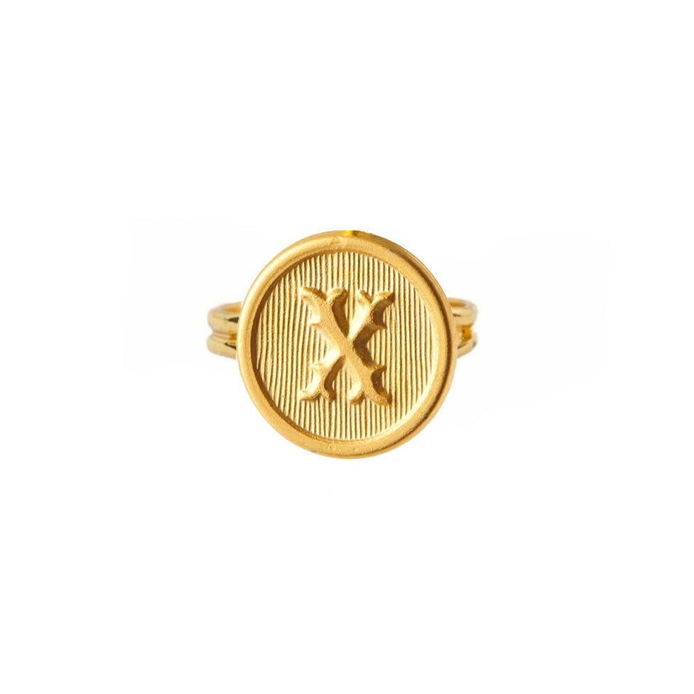 Typewriter Monogram Alphabet Ring