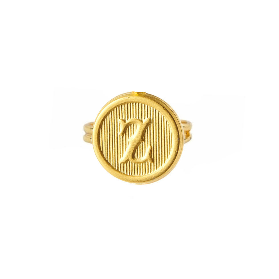 Typewriter Monogram Alphabet Ring