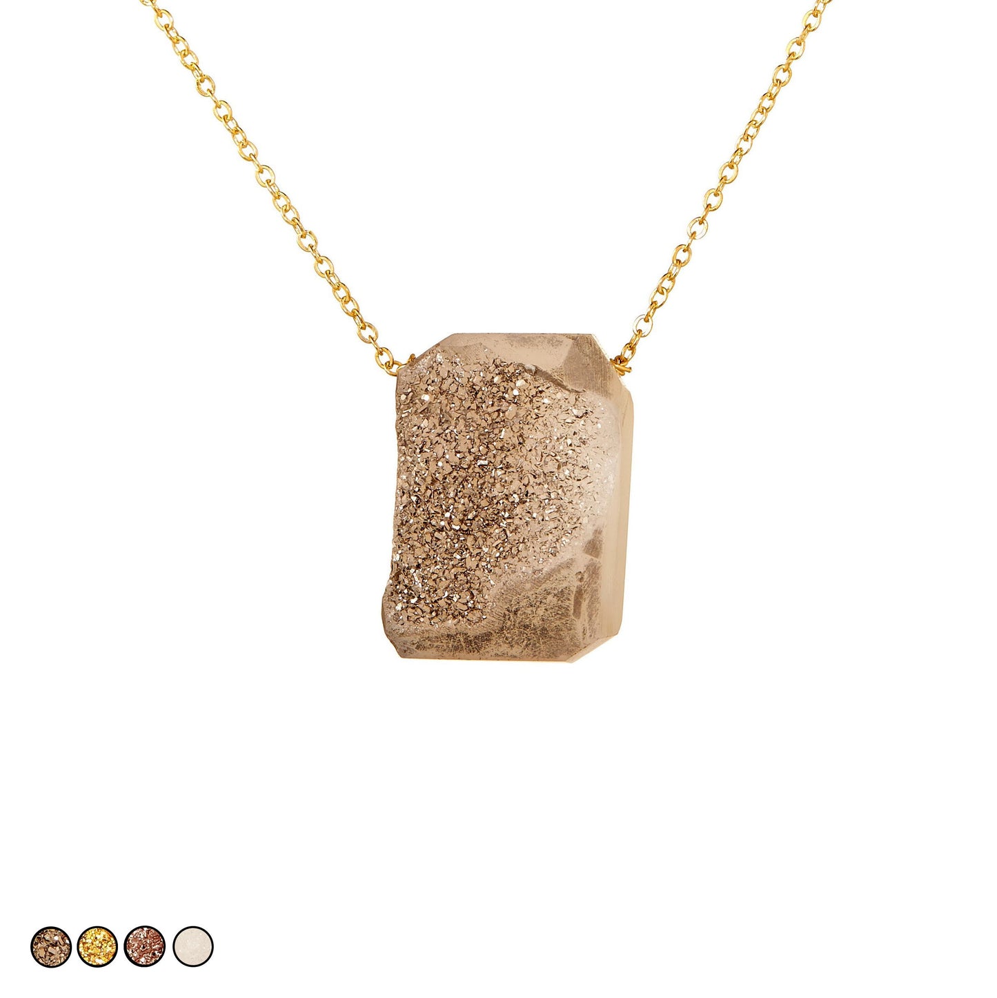 Large Drusy Necklace (Grey)