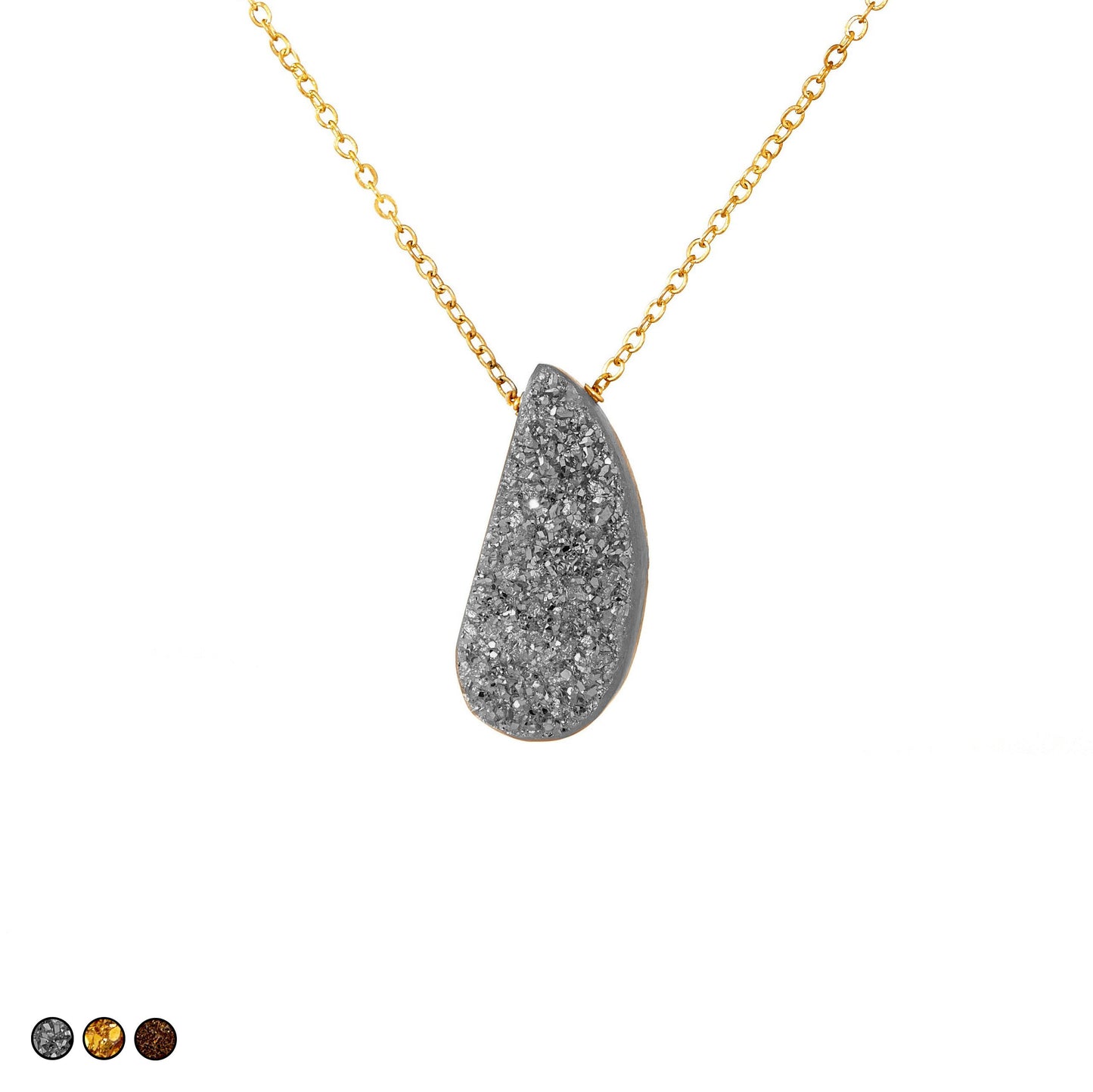 Geode Drusy Necklace (Black)
