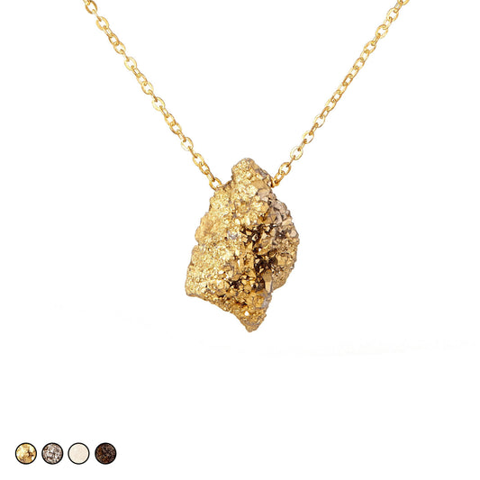 Meteorite Drusy Necklace (Silver)