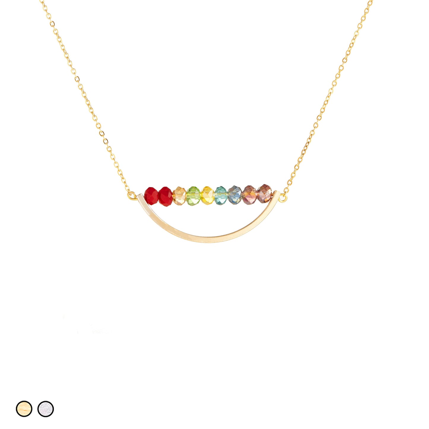 Chakra Rainbow Stones with Arch (Gold and Silver)
