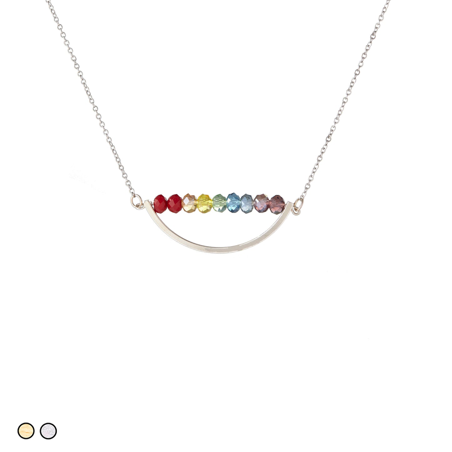Chakra Rainbow Stones with Arch (Gold and Silver)
