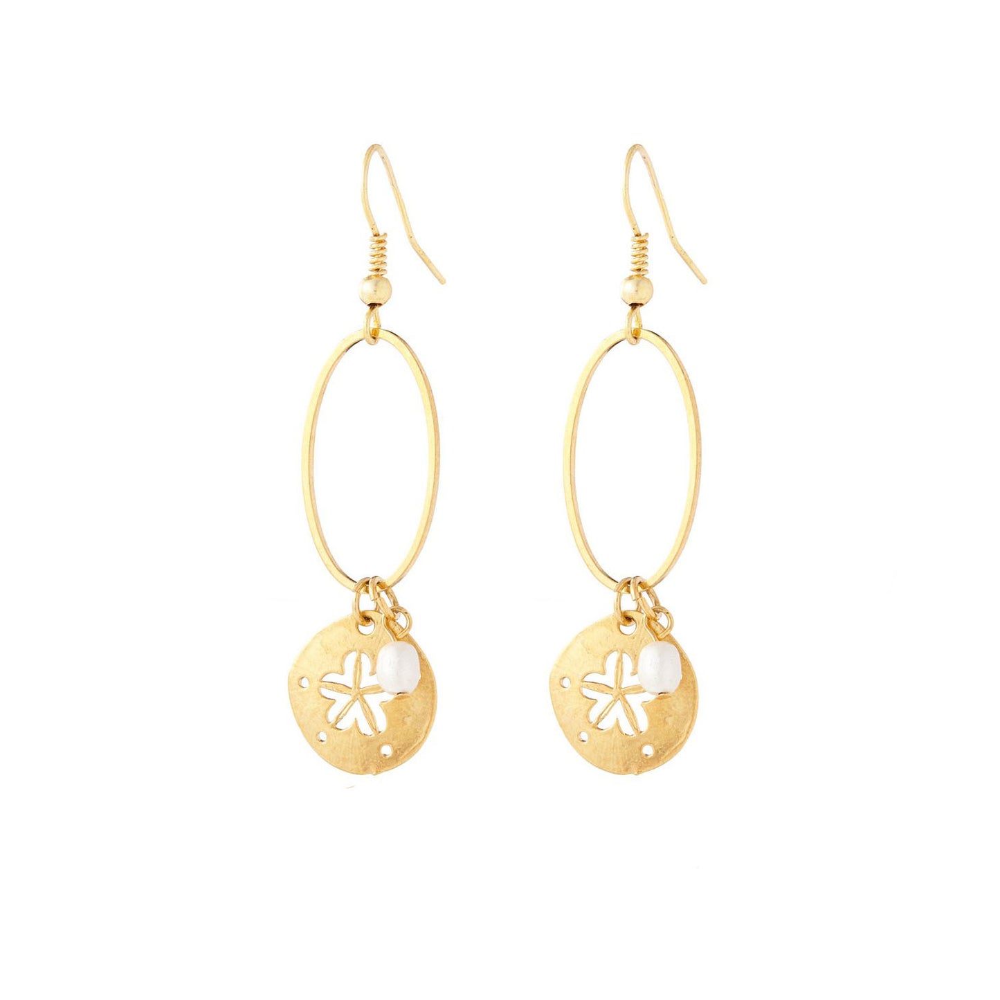 Sand Dollar and Pearl Earring