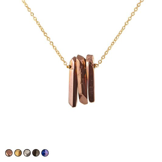 Three Agate Shards Necklace (Black)