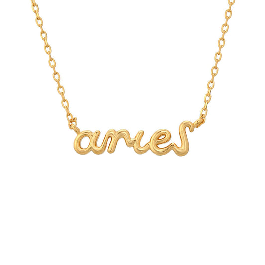 Zodiac Script Necklace