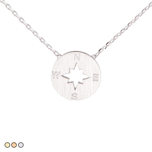Small Flat Festoon Compass Necklace