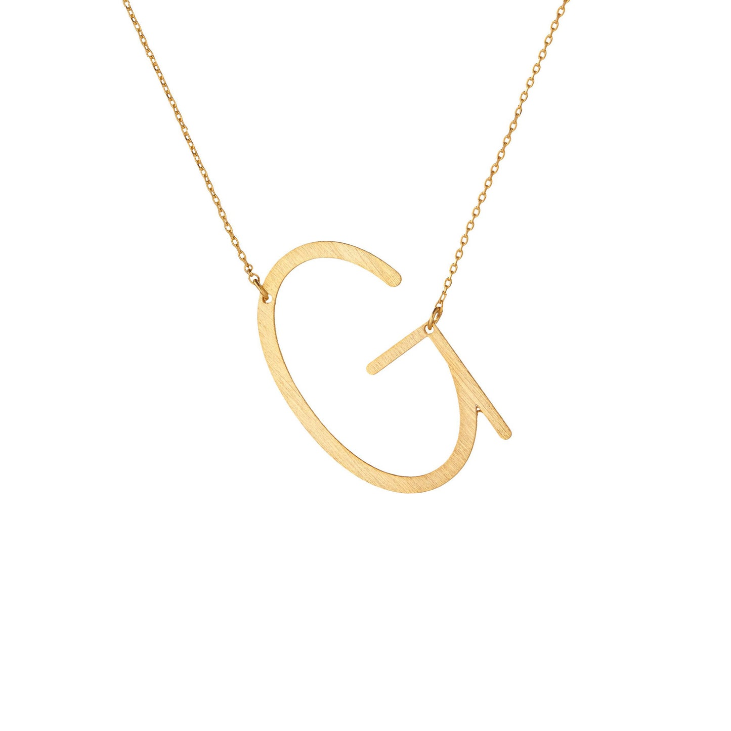 Large Angled Serif Monogram Necklace