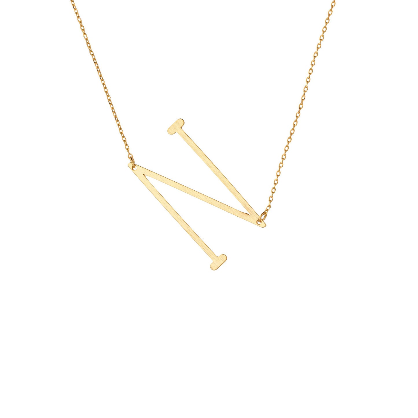 Large Angled Serif Monogram Necklace