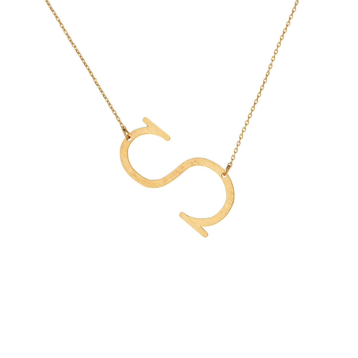 Large Angled Serif Monogram Necklace