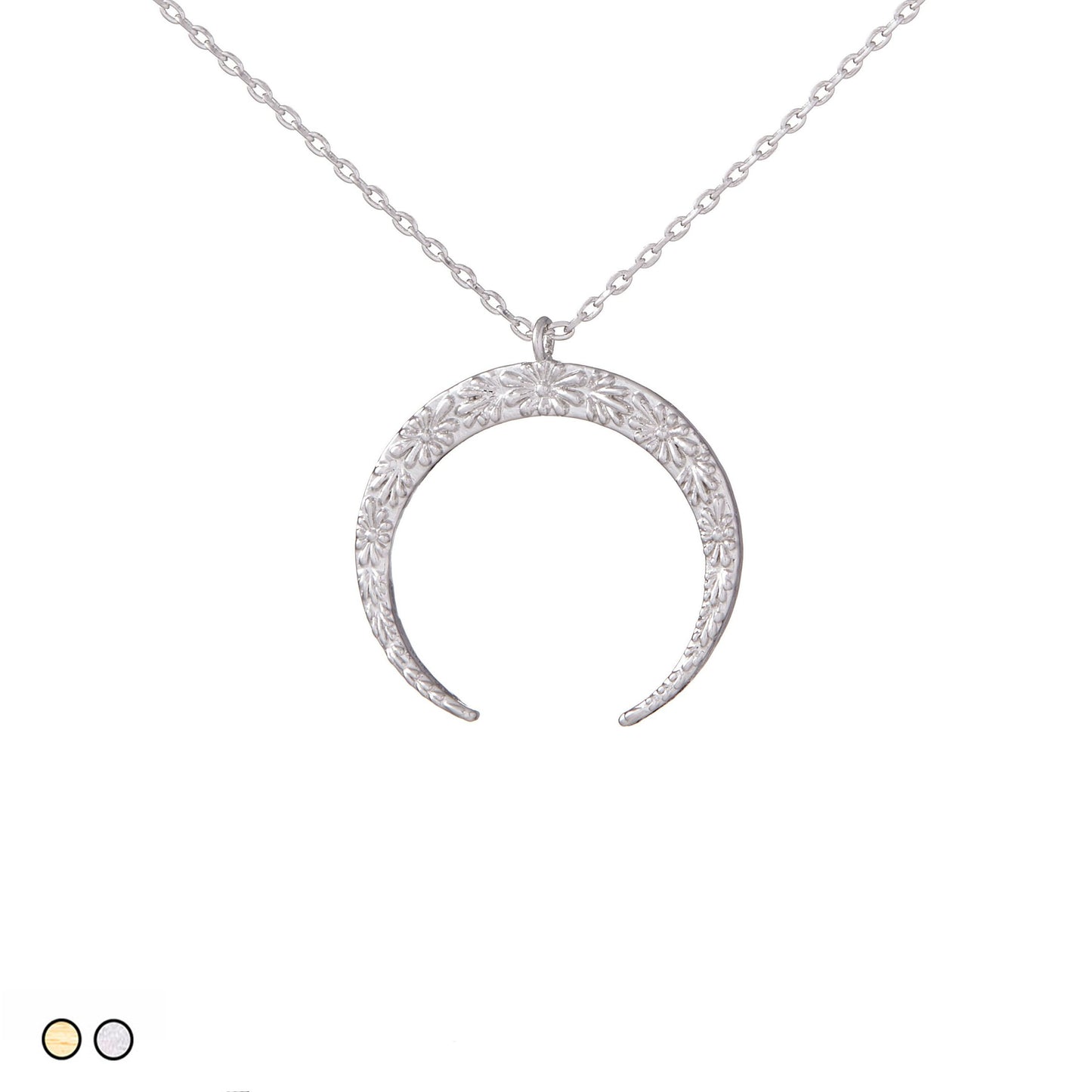 Crescent Moon Necklace (Gold and Silver)
