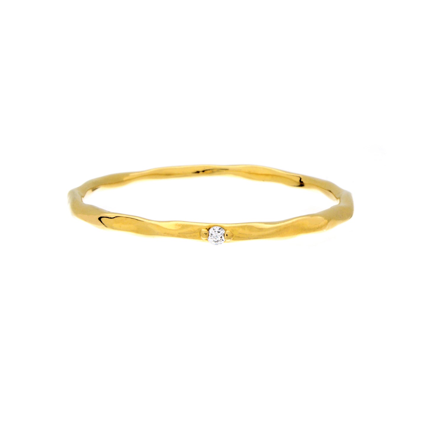 Organic Scalloped Double Stack CZ Ring