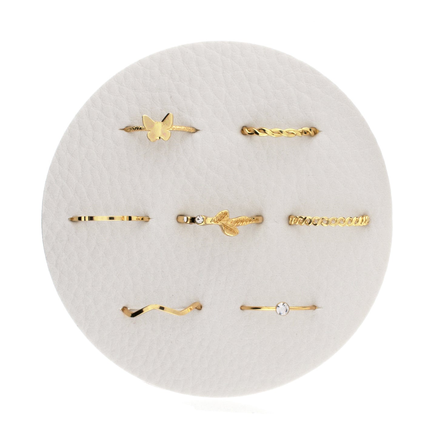 Butterfly Leaf Rings Stack Assortment (Set of 7)
