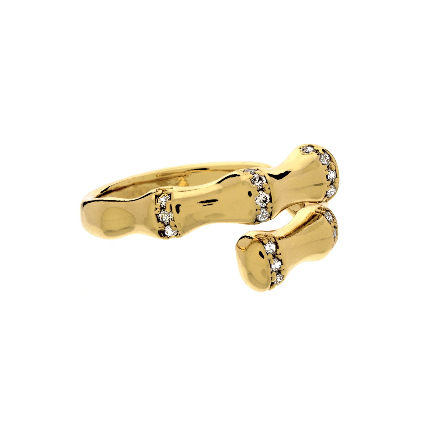 Cubic Zirconia Pavé Bamboo Ring