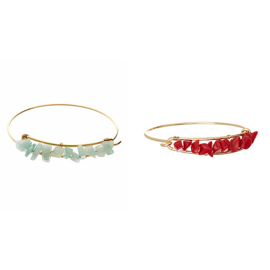Crystal Stone Bangle (12 Color Options)