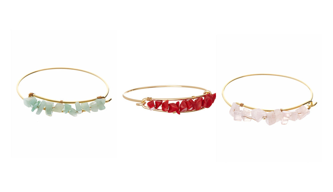 Crystal Stone Bangle (12 Color Options)