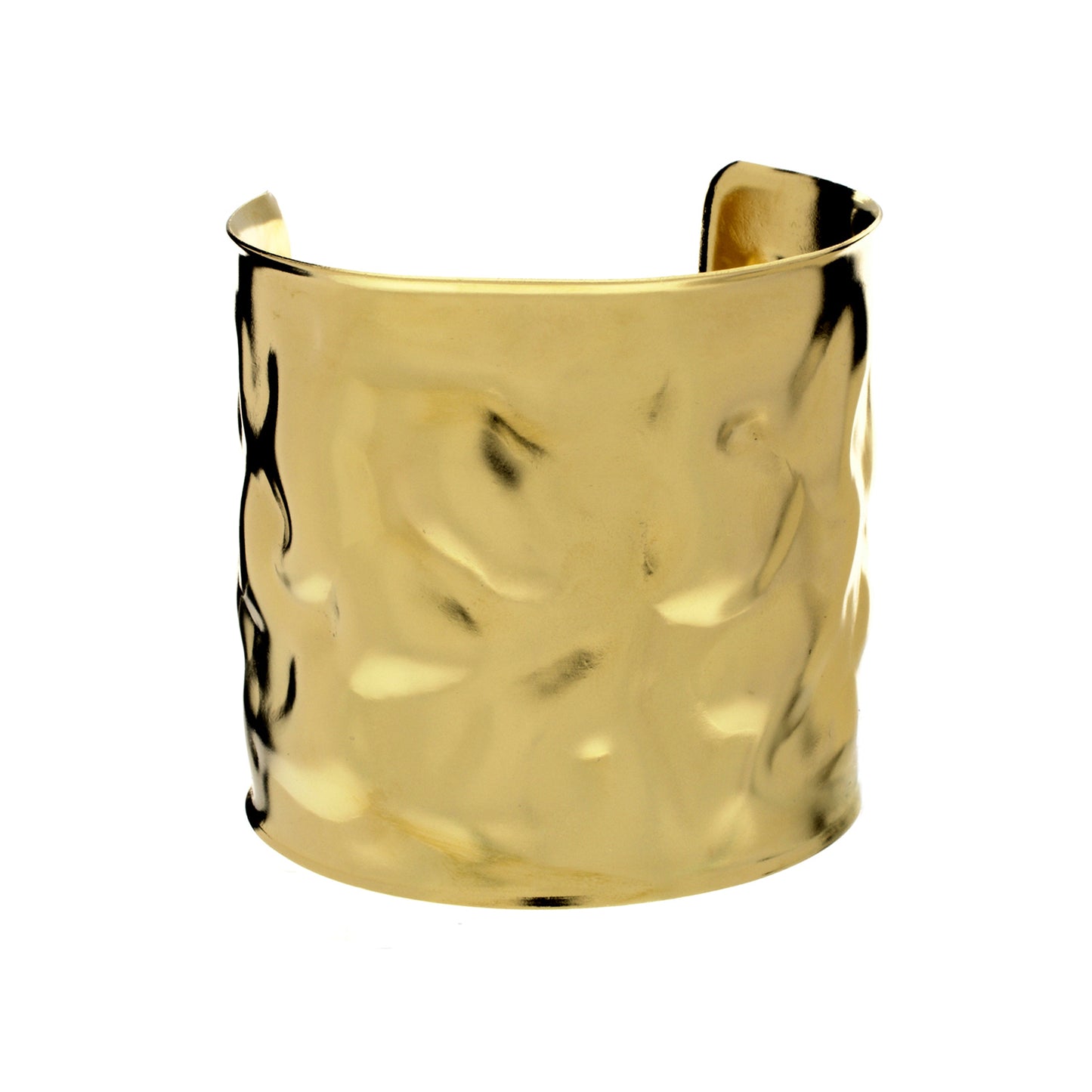 Wide Organic Hammered Cuff Bracelet