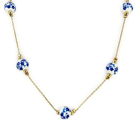 Chinoiserie Medium Bead Station Necklace