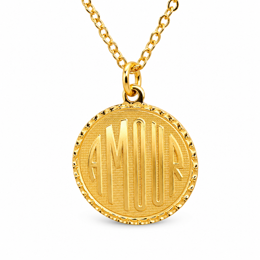 Amour Vintage Coin Necklace — approved Hearts collection luxury white background product photo
