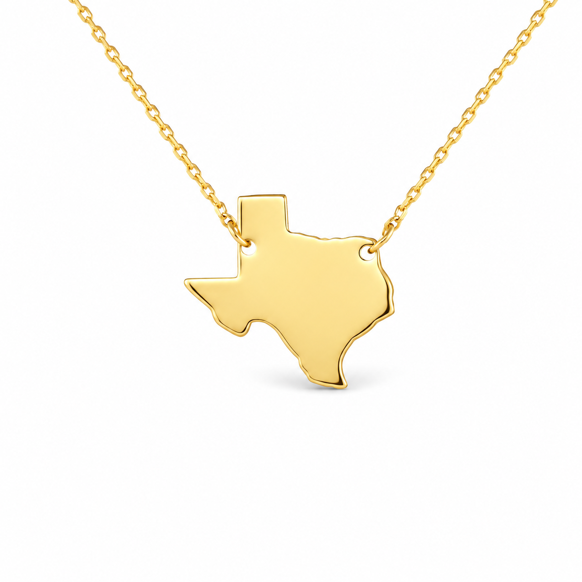Texas State Plate Minimalist Festoon Necklace — approved Western Gold shiny gold product photo — 15171tx-gold